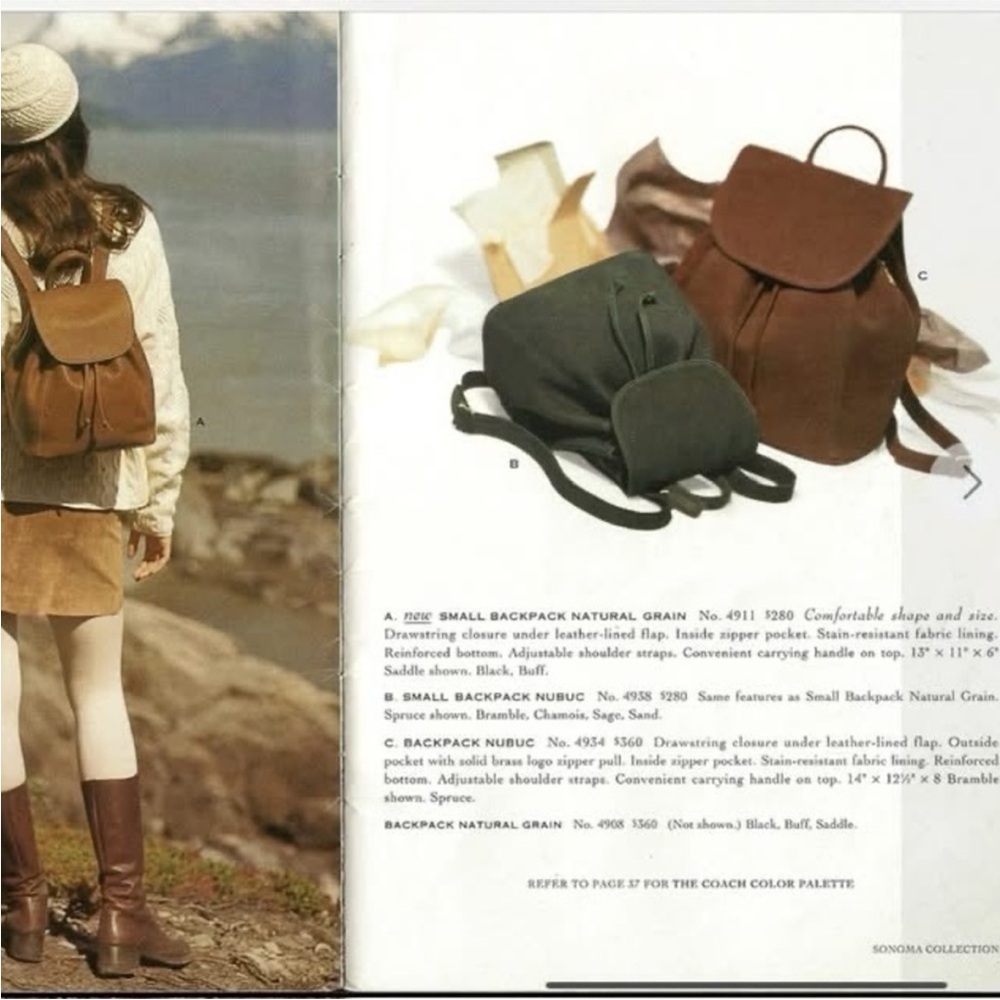 Vintage Coach Sonoma Nubuck Leather Chamois Backpack 4938. Made in Italy - Picture 12 of 13